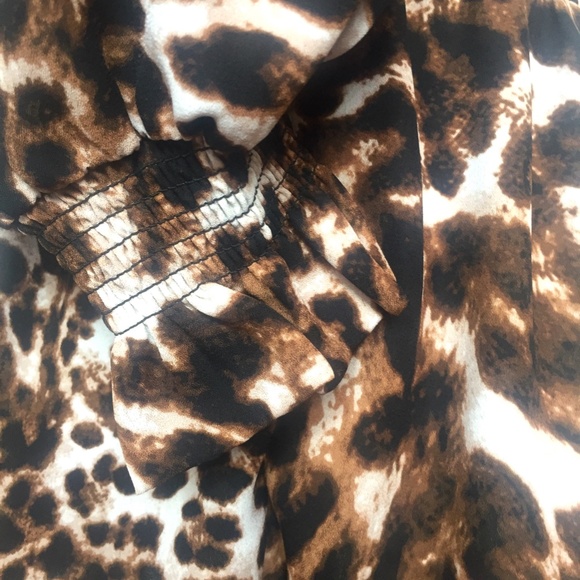 Gorgeous Off the Shoulder Boho Leopard Print Dress by Venus - Picture 6 of 6